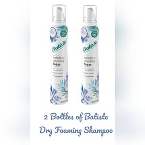 Waterless Cleansing Foam - 2 Bottles Of BATISTE coconut Milk Dry Foam Shampoo